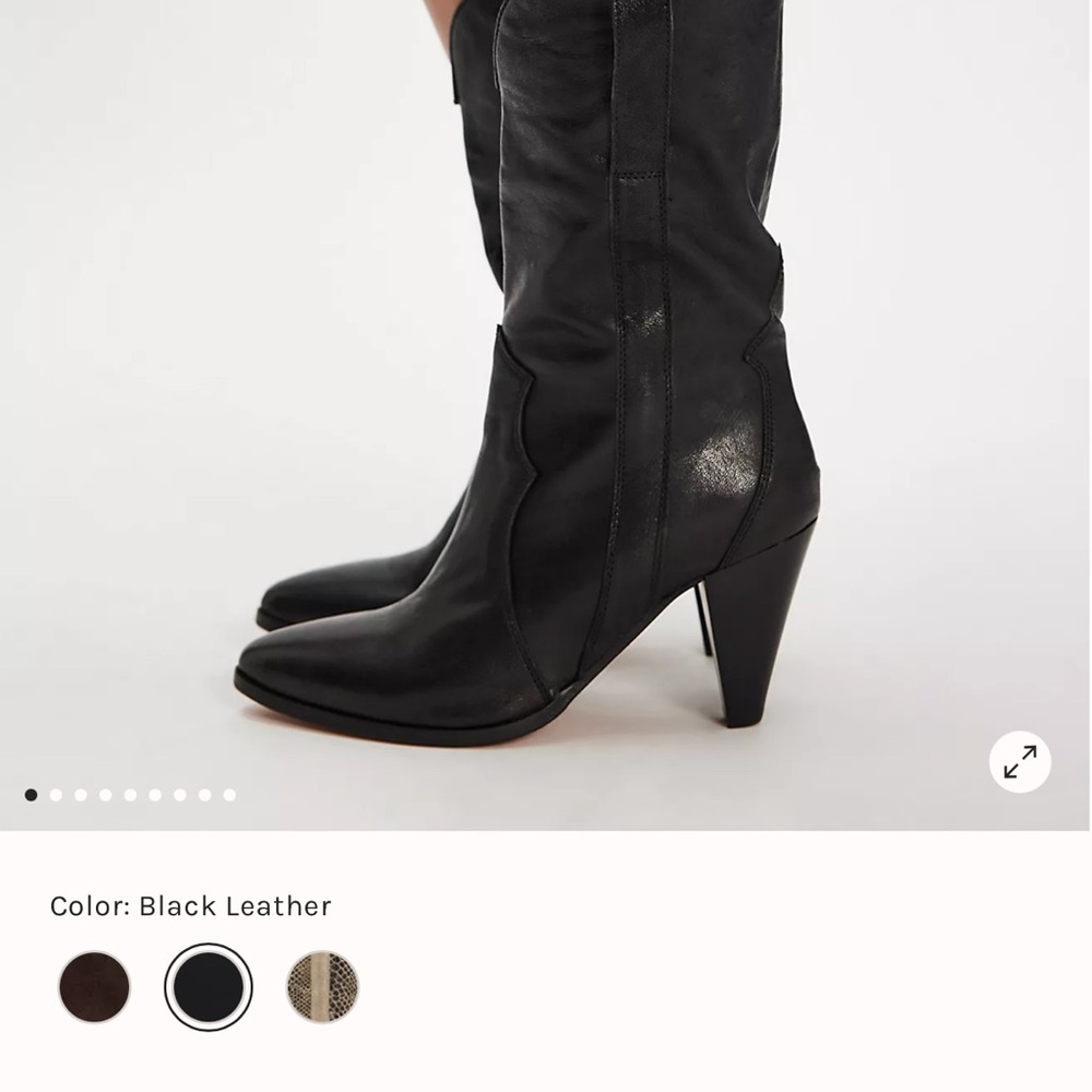 Free People Feather Black Heeled Boots